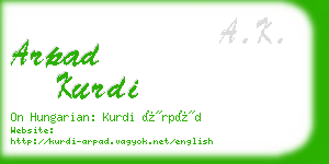 arpad kurdi business card